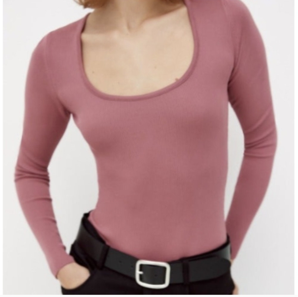 Zara Pink Long Sleeve Bodysuit